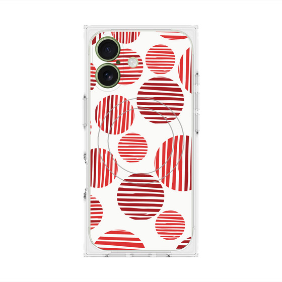 Premium Square Case with MagSafe［ Nordic Dot - Red ］