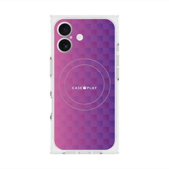 Premium Square Case with MagSafe［ CASEPLAY Check - Purple ］