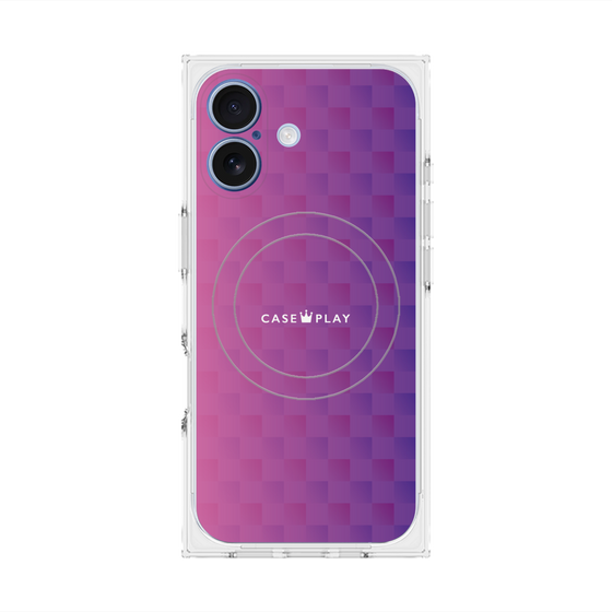 Premium Square Case with MagSafe［ CASEPLAY Check - Purple ］