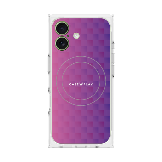 Premium Square Case with MagSafe［ CASEPLAY Check - Purple ］