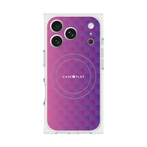 Premium Square Case with MagSafe［ CASEPLAY Check - Purple ］