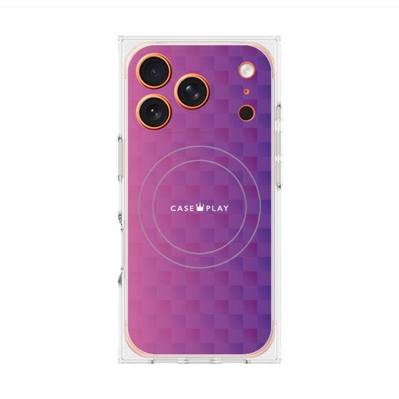 Premium Square Case with MagSafe［ CASEPLAY Check - Purple ］