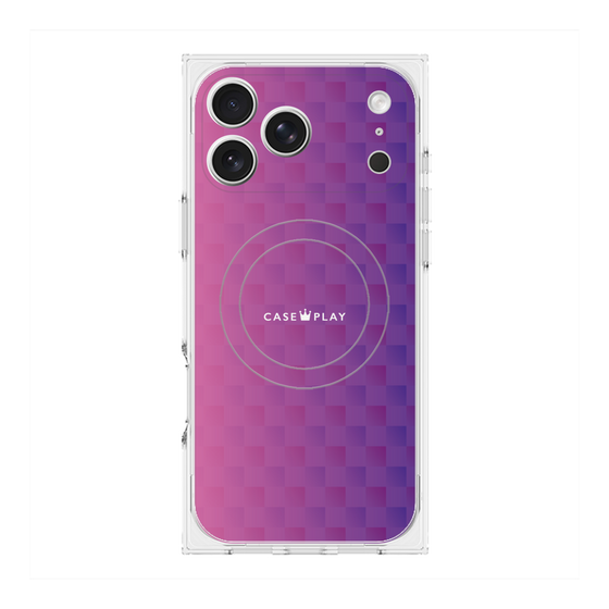 Premium Square Case with MagSafe［ CASEPLAY Check - Purple ］