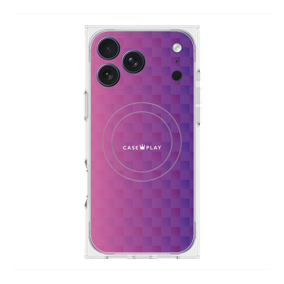 Premium Square Case with MagSafe［ CASEPLAY Check - Purple ］