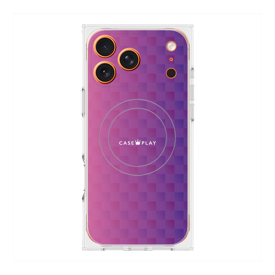 Premium Square Case with MagSafe［ CASEPLAY Check - Purple ］