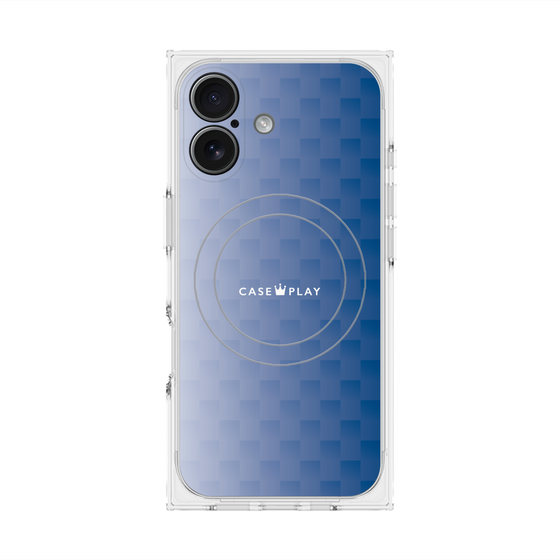 Premium Square Case with MagSafe［ CASEPLAY Check - Blue ］