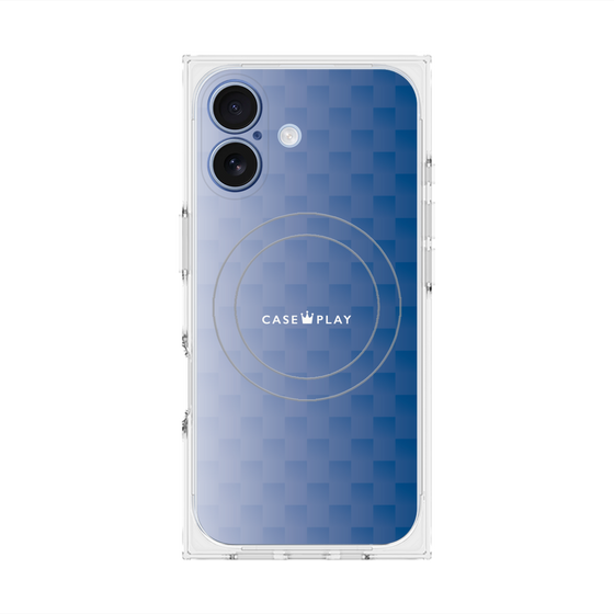 Premium Square Case with MagSafe［ CASEPLAY Check - Blue ］