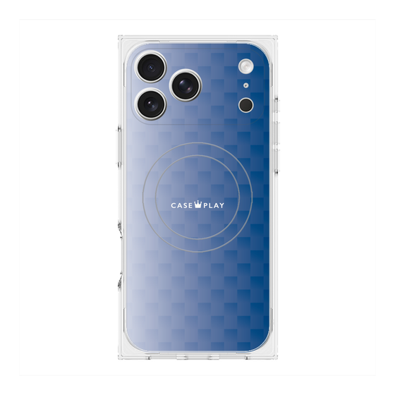 Premium Square Case with MagSafe［ CASEPLAY Check - Blue ］