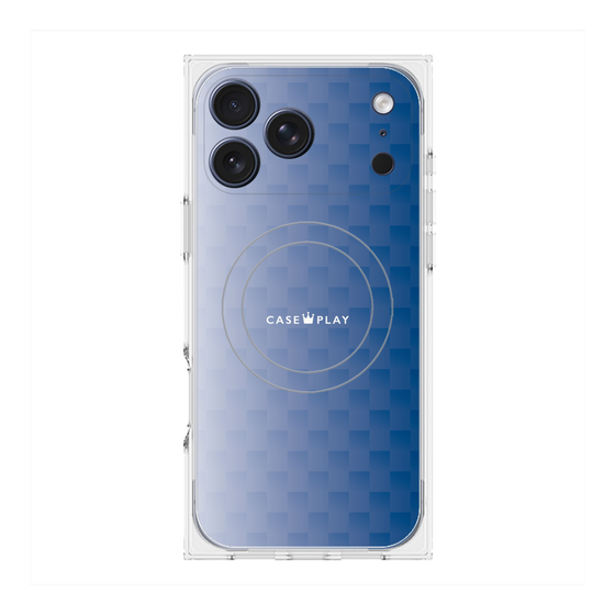 Premium Square Case with MagSafe［ CASEPLAY Check - Blue ］