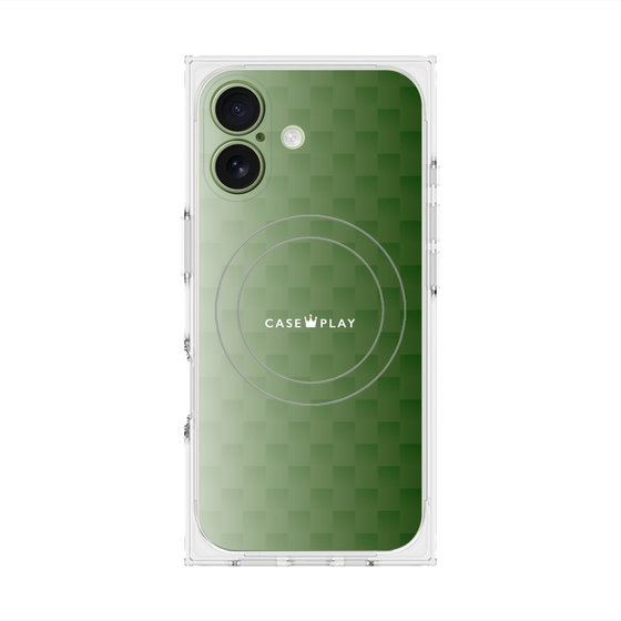 Premium Square Case with MagSafe［ CASEPLAY Check - Green ］