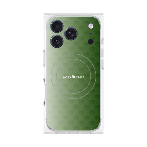 Premium Square Case with MagSafe［ CASEPLAY Check - Green ］