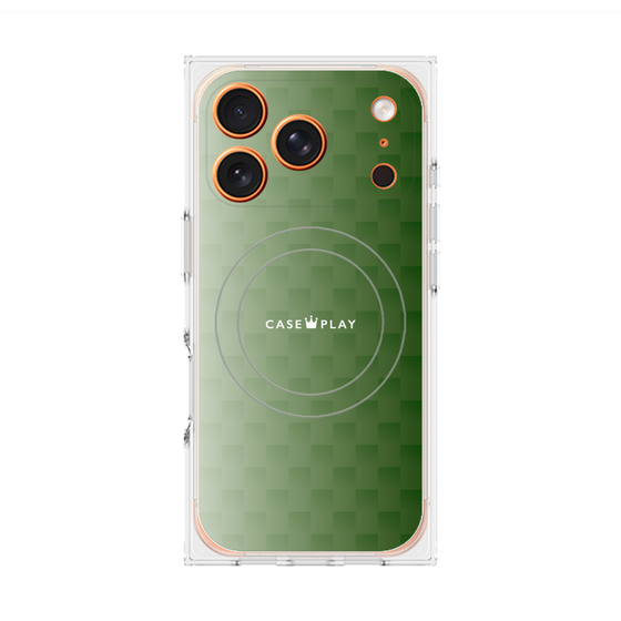 Premium Square Case with MagSafe［ CASEPLAY Check - Green ］