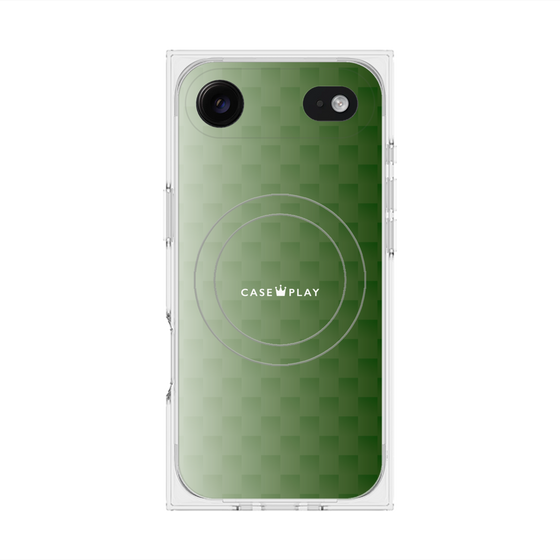 Premium Square Case with MagSafe［ CASEPLAY Check - Green ］