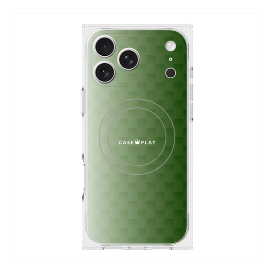 Premium Square Case with MagSafe［ CASEPLAY Check - Green ］