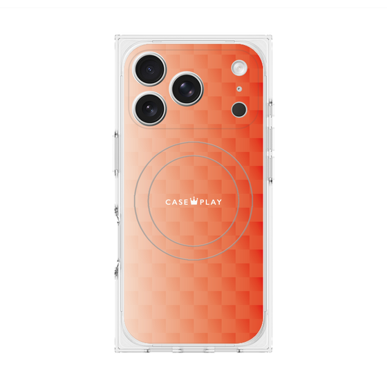 Premium Square Case with MagSafe［ CASEPLAY Check - Orange ］