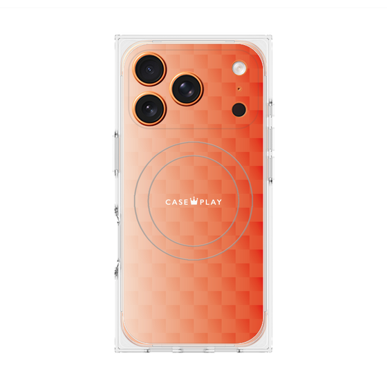 Premium Square Case with MagSafe［ CASEPLAY Check - Orange ］
