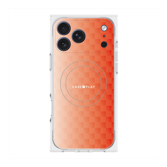 Premium Square Case with MagSafe［ CASEPLAY Check - Orange ］