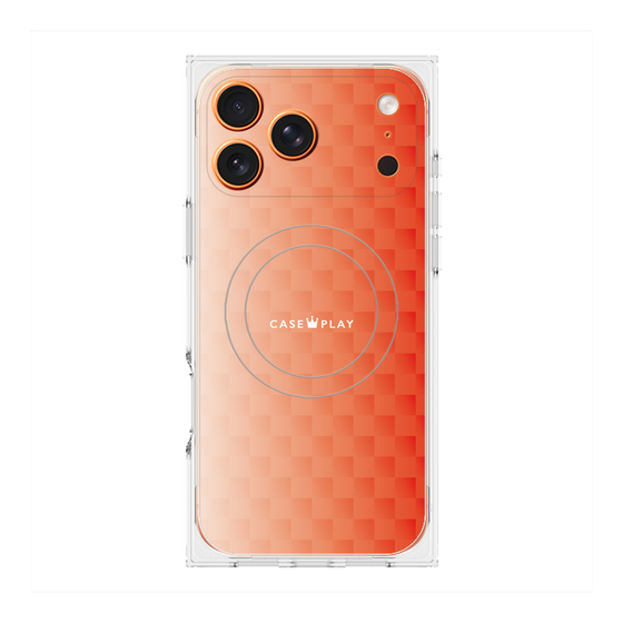 Premium Square Case with MagSafe［ CASEPLAY Check - Orange ］
