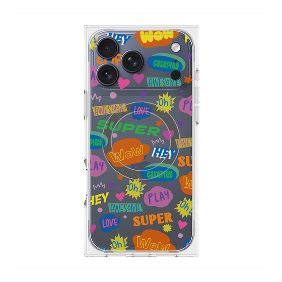 Premium Square Case with MagSafe［ Original - Colorful Moji ］