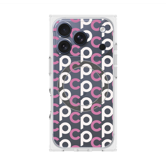 Premium Square Case with MagSafe［ Original - CASEPLAY Initial All-over Pattern - Pink ］