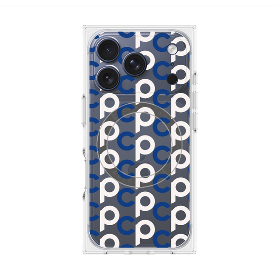 Premium Square Case with MagSafe［ Original - CASEPLAY Initial All-over Pattern - Navy ］