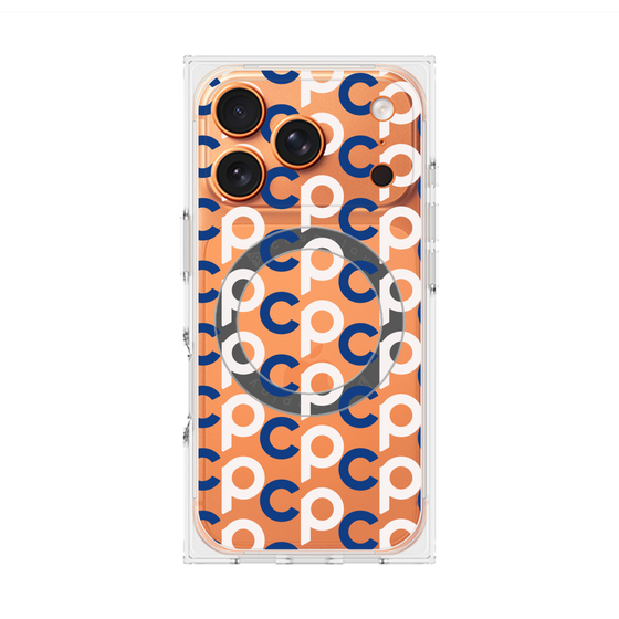 Premium Square Case with MagSafe［ Original - CASEPLAY Initial All-over Pattern - Navy ］