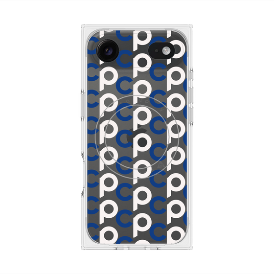 Premium Square Case with MagSafe［ Original - CASEPLAY Initial All-over Pattern - Navy ］