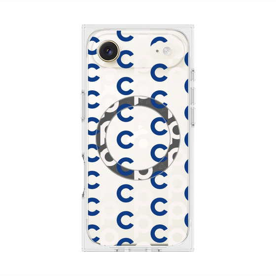 Premium Square Case with MagSafe［ Original - CASEPLAY Initial All-over Pattern - Navy ］