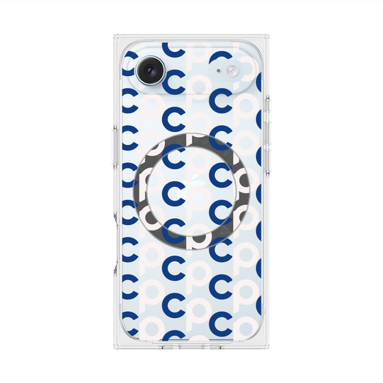 Premium Square Case with MagSafe［ Original - CASEPLAY Initial All-over Pattern - Navy ］