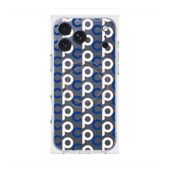 Premium Square Case with MagSafe［ Original - CASEPLAY Initial All-over Pattern - Navy ］