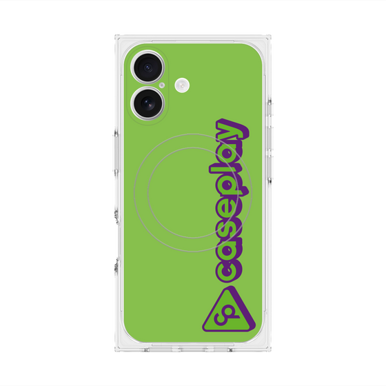 Premium Square Case with MagSafe［ Original - CASEPLAY Logotype - Green ］