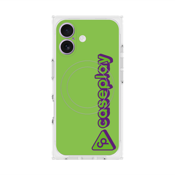 Premium Square Case with MagSafe［ Original - CASEPLAY Logotype - Green ］