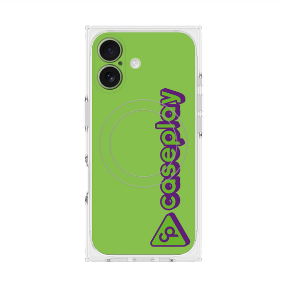 Premium Square Case with MagSafe［ Original - CASEPLAY Logotype - Green ］
