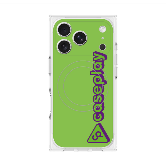 Premium Square Case with MagSafe［ Original - CASEPLAY Logotype - Green ］