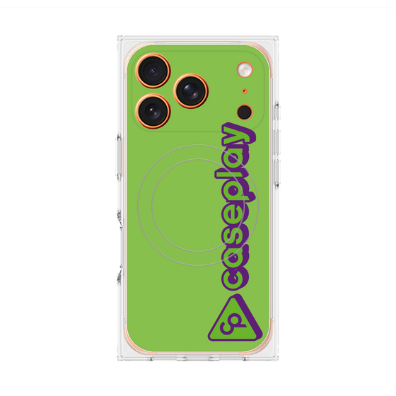 Premium Square Case with MagSafe［ Original - CASEPLAY Logotype - Green ］