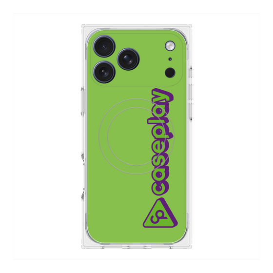 Premium Square Case with MagSafe［ Original - CASEPLAY Logotype - Green ］