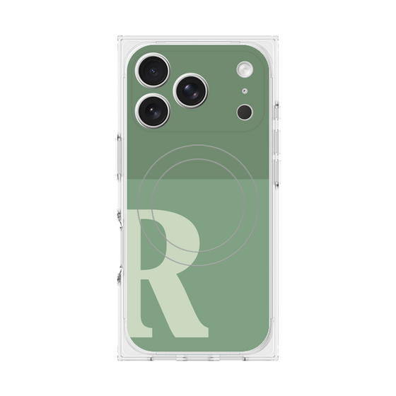 Premium Square Case with MagSafe［ Original - initial two tone - R green ］
