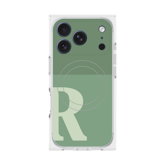 Premium Square Case with MagSafe［ Original - initial two tone - R green ］