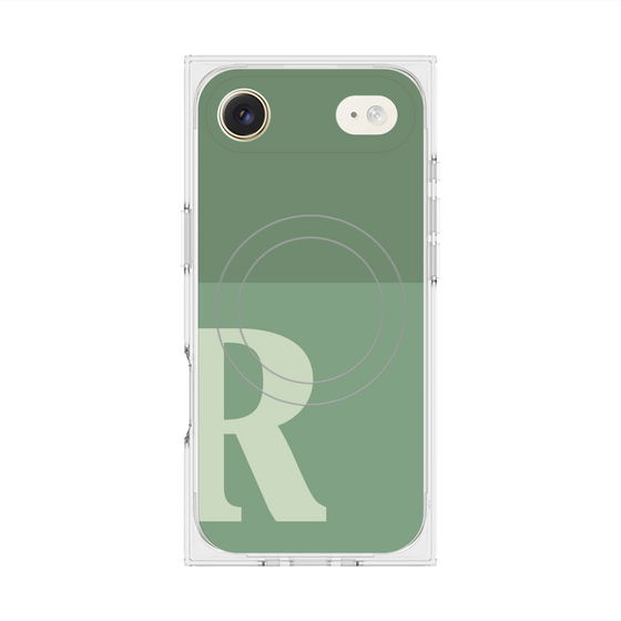 Premium Square Case with MagSafe［ Original - initial two tone - R green ］