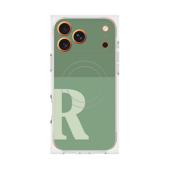 Premium Square Case with MagSafe［ Original - initial two tone - R green ］