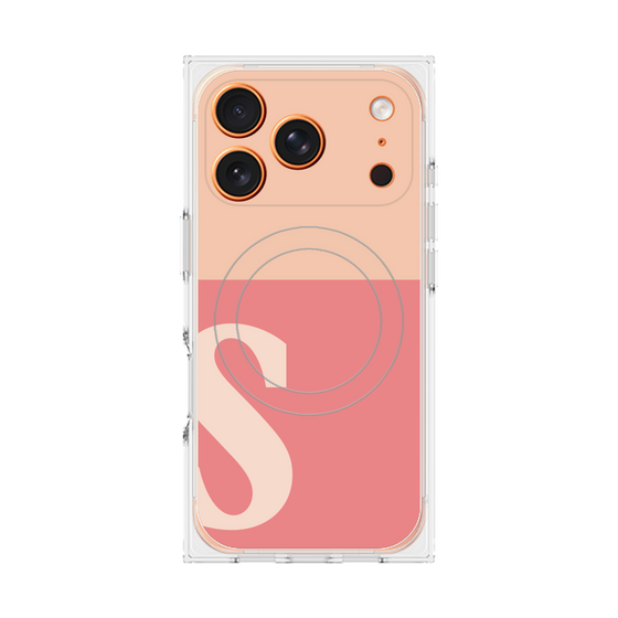 Premium Square Case with MagSafe［ Original - initial two tone - S pink ］