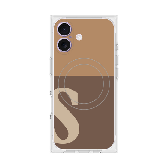 Premium Square Case with MagSafe［ Original - initial two tone - S brown ］
