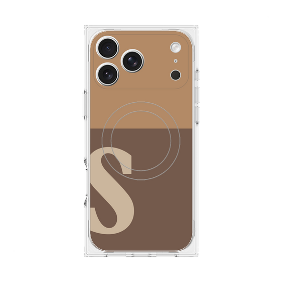 Premium Square Case with MagSafe［ Original - initial two tone - S brown ］