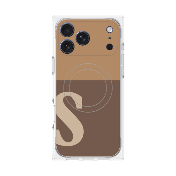 Premium Square Case with MagSafe［ Original - initial two tone - S brown ］