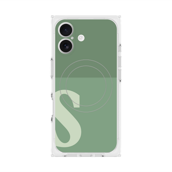 Premium Square Case with MagSafe［ Original - initial two tone - S green ］