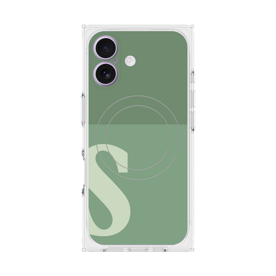 Premium Square Case with MagSafe［ Original - initial two tone - S green ］