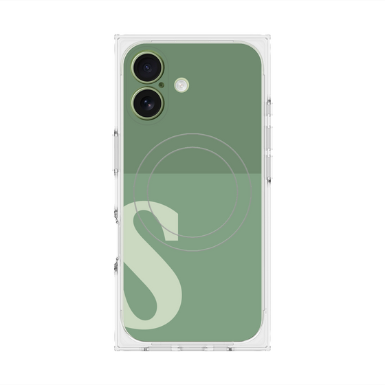 Premium Square Case with MagSafe［ Original - initial two tone - S green ］