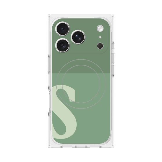 Premium Square Case with MagSafe［ Original - initial two tone - S green ］