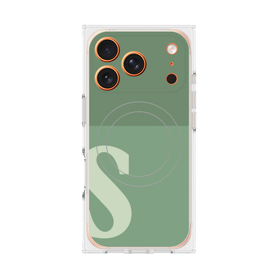 Premium Square Case with MagSafe［ Original - initial two tone - S green ］
