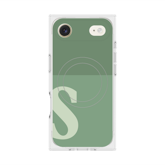 Premium Square Case with MagSafe［ Original - initial two tone - S green ］